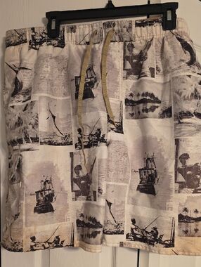 Reel Legends, Sage Grn, Tan & Black Swim, Board Shorts. EUC. XL
